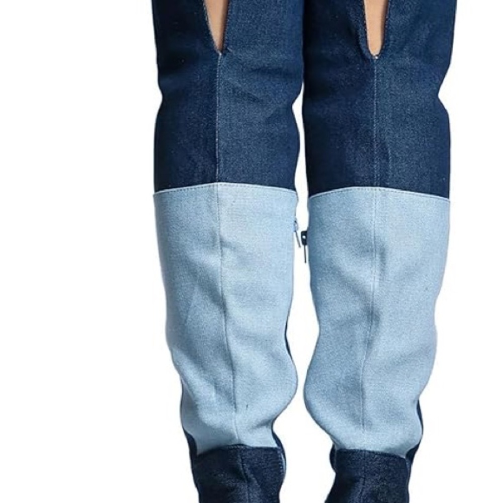 SHOE REPUBLIC / 7.5 Blue denim over the knee boots #denimboots - Picture 8 of 10